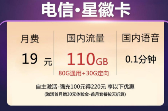 你想好換一張什么樣的手機卡了嗎？隆重推出【電信星徽卡、云雷卡】低月租大流量放心用上網卡