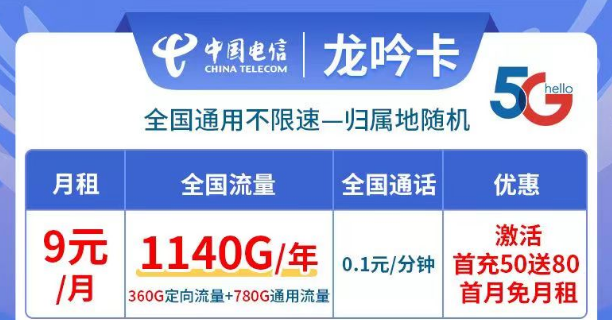 線上有哪些好用又資費低的流量卡套餐？9元月租、0月租免費用|電信龍吟卡、小優(yōu)卡